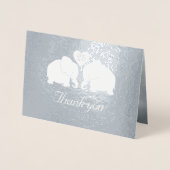 Carte Dorée Eléphants Mariages d'argent personnalisés Merci (Devant)