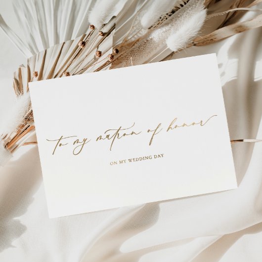 Carte Dorée Ellesmere À Mon Chef D'Honneur Le Jour Du Mariage