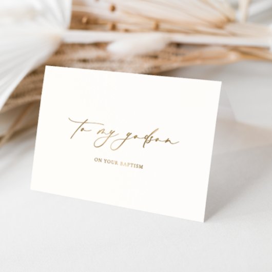 Carte Dorée Ellesmere À Mon Godson Sur Votre Baptême