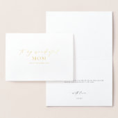 Carte Dorée Ellesmere À Mon Merveilleux Jour De Mariage Maman (Affichage)