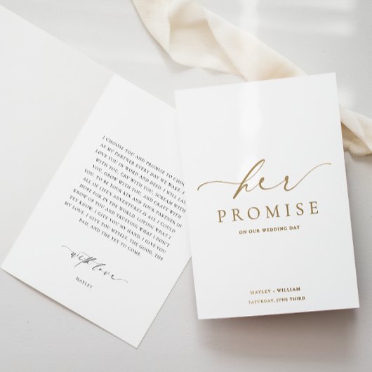 Carte Dorée Ellesmere Her Promesse Vows Book Mariage