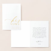 Carte Dorée Ellesmere Sa Vows Mariage Gold Foil Card (Affichage)