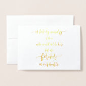 Carte Dorée En souvenir affectueux Enseigne de mariage (Devant avec enveloppe)