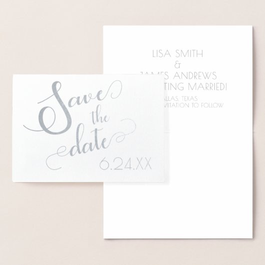 Carte Dorée Enregistrer la date (Affichage)