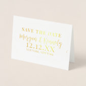 Carte Dorée Enregistrer la date Elegant Billet Frame Gold Foil (Devant)