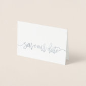 Carte Dorée Enregistrer Notre Date Real Foil Script Style 4 (Devant)