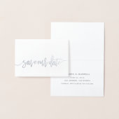 Carte Dorée Enregistrer Notre Date Real Foil Script Style 4 (Affichage)