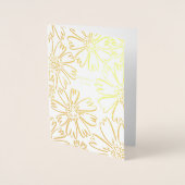 Carte Dorée Envoi d'amour design floral avec photo à l'intérie (Devant)