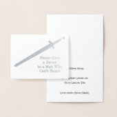 Carte Dorée Épée médiévale en argent - Citation personnalisée (Affichage)