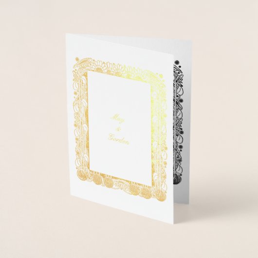 Carte Dorée époque victorienne Art Nouveau Floral (Devant)