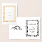 Carte Dorée époque victorienne Art Nouveau Floral (Affichage)