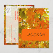 Carte dorée érable, Cartes-réponse, pour les invit (Devant / Derrière)