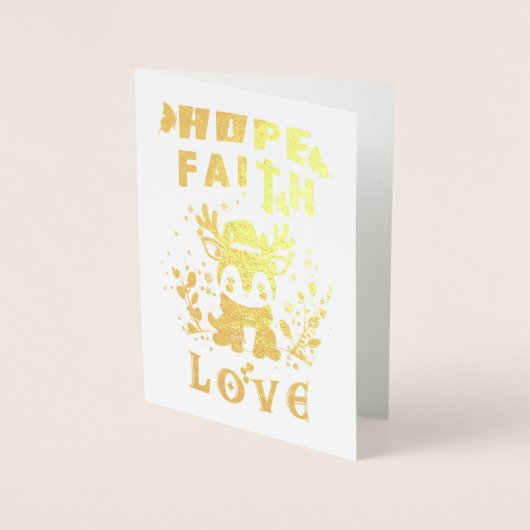 Carte Dorée Espoir Foi Amour (Devant)