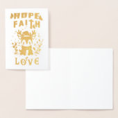 Carte Dorée Espoir Foi Amour (Affichage)