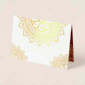 Carte Dorée Ethnic Mandala Red Indian Mariage Gold (Devant)