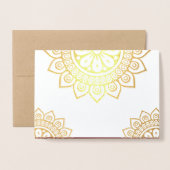 Carte Dorée Ethnic Mandala Red Indian Mariage Gold (Devant avec enveloppe)