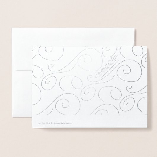 Carte Dorée Étoile de David Modern Hanoukka Silver (Derrière avec enveloppe)