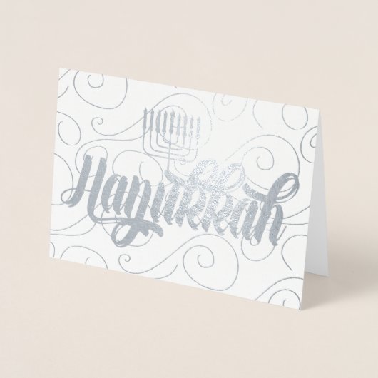 Carte Dorée Étoile de David Modern Hanoukka Silver (Devant)