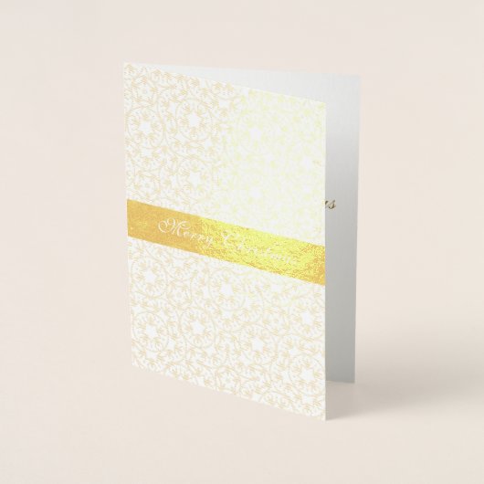 Carte Dorée Étoiles Motifs de Noël Gold Personnalisées (Devant)