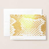 Carte Dorée Exotic gras peau de serpent imprimer texture or mo (Derrière avec enveloppe)