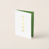 Carte Dorée Fa la la la, Christmas Holiday Grey photo (Devant)