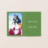 Carte Dorée Fa la la la, Christmas Holiday Grey photo (Intérieur)