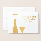 Carte Dorée Faire sauter le bouchon - Des nouvelles excitantes (Devant avec enveloppe)