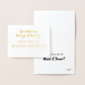 Carte Dorée Fairy Tale Funny Bridesmaid Proposition (Affichage)