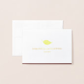 Carte Dorée Fall Leaves Bourgogne Mariage Place Card (Derrière avec enveloppe)