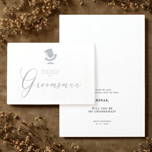 Carte Dorée Fancy Groomsman Funny Wedding Minimalist