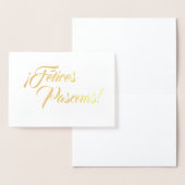 Carte Dorée Felices Pascuas Happy Pâques espagnol vierge (Affichage)