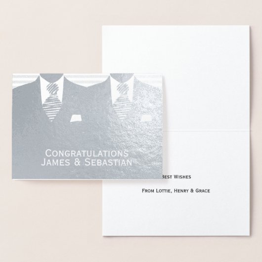 Carte Dorée Félicitations à Gay Mariage Two Grooms (Affichage)