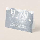 Carte Dorée Félicitations à Gay Mariage Two Grooms (Devant)