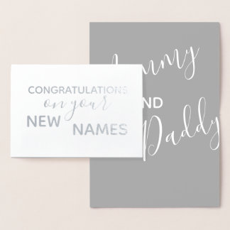 Carte Dorée Félicitations aux nouveaux parents Élégante callig