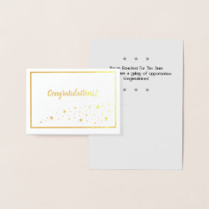 Carte Dorée Félicitations Avec Stars Trail Gold Foil Card