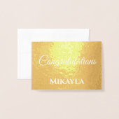 Carte Dorée Félicitations Blank Real Foil Card (Devant avec enveloppe)