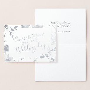 Carte Dorée Félicitations de mariage floral à l'aquarelle