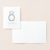 Carte Dorée Félicitations Diamond Fiançailles anneau Mariage (Affichage)