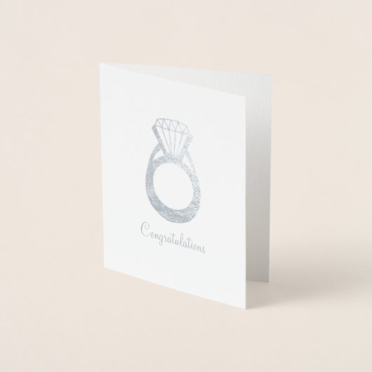 Carte Dorée Félicitations Diamond Fiançailles anneau Mariage (Devant)