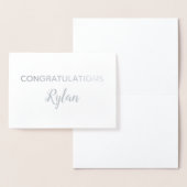 Carte Dorée Félicitations Elegant Brush Print Nom du script (Affichage)