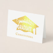 Carte Dorée Félicitations Elegant Moderne Casquette d'or Gradu (Devant)