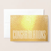 Carte Dorée Félicitations Élégante Typographie Minimale Pliée (Devant avec enveloppe)