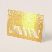 Carte Dorée Félicitations Élégante Typographie Minimale Pliée (Devant)