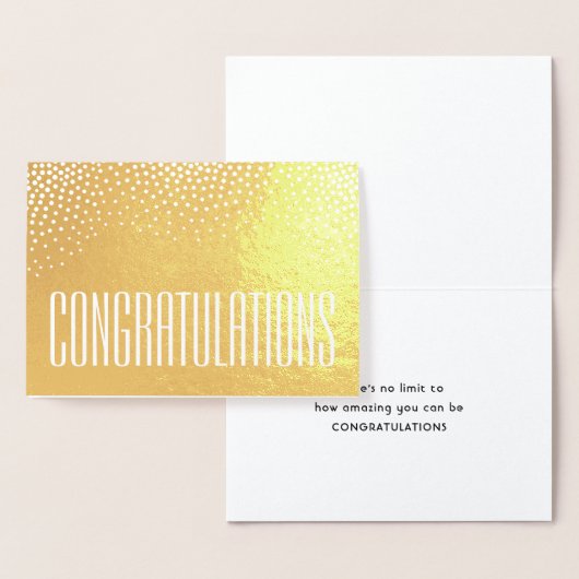Carte Dorée Félicitations Élégante Typographie Minimale Pliée (Affichage)