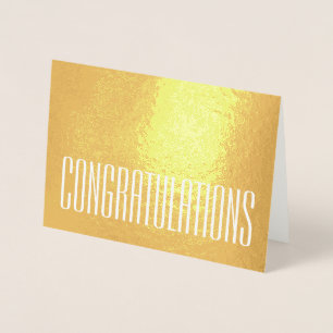 Carte Dorée Félicitations Élégante Typographie Minimale Pliée