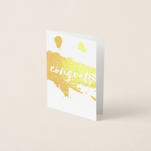 Carte Dorée Félicitations Foil brosse trait (Devant)