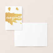 Carte Dorée Félicitations Foil brosse trait (Affichage)
