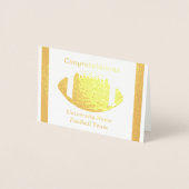 Carte Dorée Félicitations Football Player Note d'acceptation. (Devant)