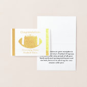 Carte Dorée Félicitations Football Player Note d'acceptation. (Affichage)