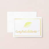 Carte Dorée Félicitations Gold Leaf Graduate Chic (Devant avec enveloppe)